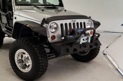 Fab Fours - Fab Fours JK07-B1854-1 Hardcore Stubby Winch Front Bumper for Jeep Wrangler JK - Image 6