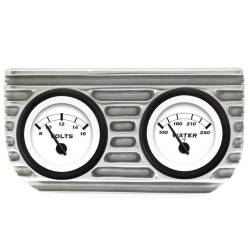 Vintage Parts - Vintage Parts VPAGB2VW Finned Dual Bezel Mount w/Aurora Volt & Water Gauges - Image 1