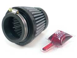K&N - K&N RU-2690 1.75" Universal Clamp-On Air Filter Red Cotton Gauze - Image 1