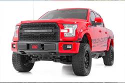 Rough Country Suspension Systems - Rough Country Front Mesh Grille Insert w/LED Black 15-17 Ford F150 70193 - Image 4