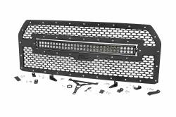 Rough Country Front Mesh Grille Insert w/LED Black 15-17 Ford F150 70193DRL