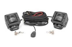 Rough Country Black Series 2" LED Pod Lights SAE Fog-White Pair 70907