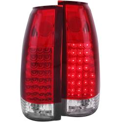 Anzo USA 311004 Chrome LED Red/Clear Lens Taillight Set for GM C/K Trucks/Suvs