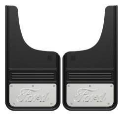 Gatorback - Gatorback 12"x23" Cut-Style Black Mud Flaps Ford Script Logo GB1223CUTFS - Image 1