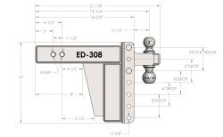 BulletProof Hitches - BulletProof ED308 3.0" Extreme Duty 8" Drop Or Rise Hitch - Image 7