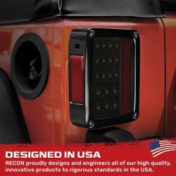 Recon - Recon 264234BK LED Tail Lights Smoked Lens for 07-18 Wrangler JK - Image 3