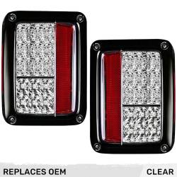 Recon - Recon 264234CL LED Tail Lights Clear Lens for 07-18 Wrangler JK - Image 1