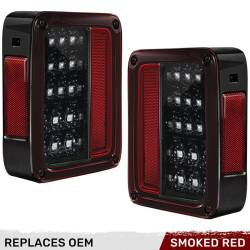 Recon - Recon 264234RBK LED Tail Lights Red Smoked Lens for 07-18 Wrangler JK - Image 1