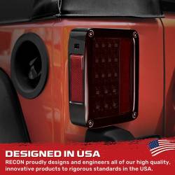 Recon - Recon 264234RBK LED Tail Lights Red Smoked Lens for 07-18 Wrangler JK - Image 3