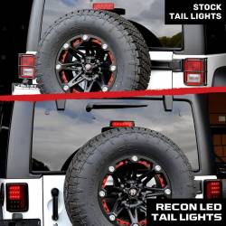Recon - Recon 264234RD LED Tail Lights Red Lens for 07-18 Wrangler JK - Image 4