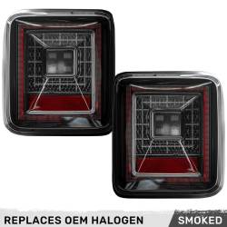 Recon - Recon 264237BK OLED Tail Lights Smoked Lens for 18-24 Wrangler JL - Image 1