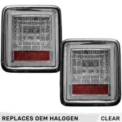 Recon - Recon 264237CL OLED Tail Lights Clear Lens for 18-24 Wrangler JL - Image 1