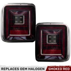Recon - Recon 264237RBK OLED Tail Lights Red Smoked Lens for 18-24 Wrangler JL - Image 1