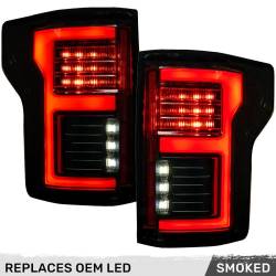 Recon - Recon 264268LEDBK LED Tail Lights Smoked Lens for 15-17 F150/17-19 Raptor - Image 1