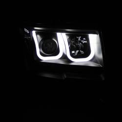 Anzo USA - Anzo USA 111263 Projector Headlight Set w/U-Bar Halo Black for Ford F150 - Image 2