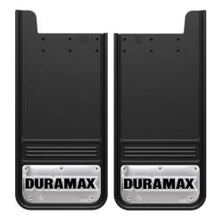 Gatorback - Gatorback GB1226DX-2 12"x26" Universal Black Mud Flaps Duramax Logo - Image 1