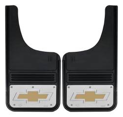 Gatorback - Gatorback GB1223CUTBT-G 12"x23" Cut-Style Black Mud Flaps Bowtie Logo - Image 1