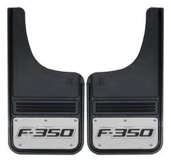 Gatorback - Gatorback GB1223CUTF350 12"x23" Cut-Style Black Mud Flaps F350 Logo - Image 1