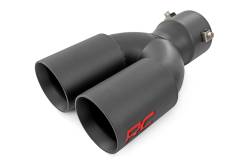 Rough Country Suspension Systems - Rough Country Clamp-On Dual Exhaust Tip Black 2.5"-3" Inlet 96050 - Image 1
