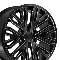 OE Wheels CV37-20090-6550-28B1M CV37 20x9 6x5.5 28mm Black/Milled