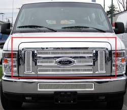 APS - APS Wire Mesh Grille-Polish 08-14 Ford E-Series Van GR06GFF58T - Image 1