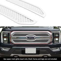 APS - APS Wire Mesh Grille-Polish 21-23 F150 King Ranch/Platinum GR06GEA95S - Image 1