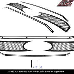 APS - APS Wire Mesh Grille Black 20-22 Super Duty King Ranch/Platinum GR06GEA96K - Image 2