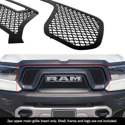 APS - APS Wire Mesh Grille Black for 19-24 Ram 1500 Rebel GR04GEB03K - Image 1