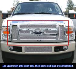 APS - APS Wire Mesh Grille-Polish 08-10 Ford Super Duty GR06GEC27T - Image 1