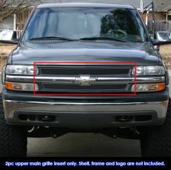 APS - APS Wire Mesh Grille Black Silverado 1500/Tahoe/Suburban GR03GEG01H - Image 1