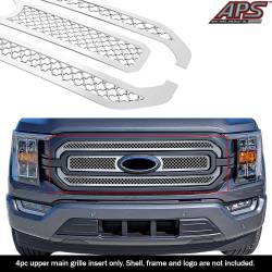 APS - APS Wire Mesh Grille-Polish 21-23 Ford F150 XL/XLT GR06GEJ77S - Image 1