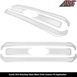 APS - APS Wire Mesh Grille-Polish 21-23 Ford F150 XL/XLT GR06GEJ77S - Image 2