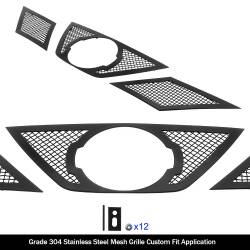APS - APS Wire Mesh Grille Black for 14-16 Nissan Rogue GR14GFC87H - Image 2