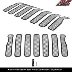 APS - APS Wire Mesh Grille Black for 20-21 Jeep Gladiator JT GR10GEJ45H - Image 2