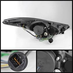 Spyder Auto - Spyder Auto 5073662 Black/Clear LED Halo Projector Headlights for Elantra Coupe - Image 2