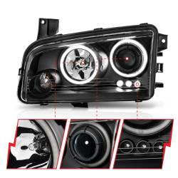Anzo USA - Anzo USA 121218 Projector Headlight Set w/CCFL Halo Black for 06-10 Charger - Image 3