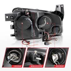 Anzo USA - Anzo USA 121218 Projector Headlight Set w/CCFL Halo Black for 06-10 Charger - Image 5