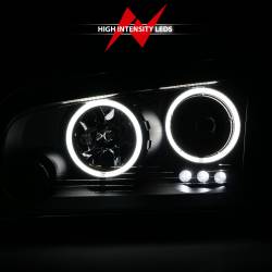 Anzo USA - Anzo USA 121218 Projector Headlight Set w/CCFL Halo Black for 06-10 Charger - Image 6