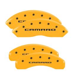 MGP Caliper Covers 14240SCA5YL Yellow Finish Black Camaro Gen 5/6 4pc
