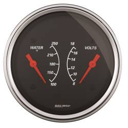AutoMeter - AutoMeter 1430 Designer Black Water Temperature Gauge 100-250 °F/8-18V 3-3/8" - Image 1