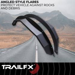 TrailFX - TrailFX BR014T Matte Black Angled Tube Fender Flares 4.75" Tire Coverage Pair - Image 2