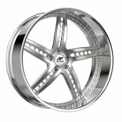 Amani - Amani Wheel MONERO 24x9 Blank 1mm Brush Center w/Chrome Lip MON2493BLR10F1BCR - Image 1