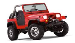 Bushwacker - Bushwacker 10924-07 Flat Style Front/Rear Fender Flares Black for Jeep YJ - Image 4