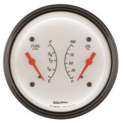 AutoMeter - AutoMeter 1313 Arctic White Dual Oil/Fuel Gauge 100PSI 240-33Ohm 3-3/8" - Image 2