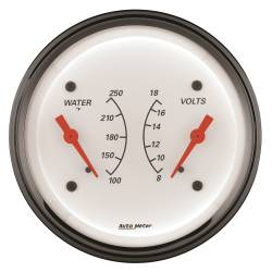 AutoMeter - AutoMeter 1330 Arctic White Water/Volt Dual Gauge 100-250 °F 8-18V 3-3/8" - Image 2