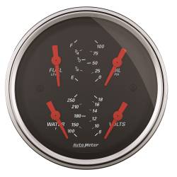 AutoMeter - AutoMeter 1414 Designer Black Quad Gauge - Image 1