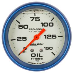 AutoMeter - AutoMeter 4223 Ultra-Nite Liquid Filled Mech Oil Pressure Gauge 0-150PSI 2-5/8" - Image 1