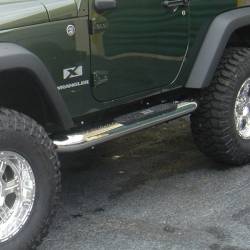 Rugged Ridge - Rugged Ridge 11593.09 4" Round Side Steps Stainless Steel - Image 1