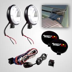 Rugged Ridge 12496.04 Black Windshield Light Mount Kit 07-18 Jeep Wrangler JK