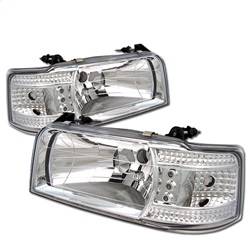 Spyder Auto - Spyder Auto 5012500 Chrome/Clear Crystal Headlights for 92-96 Bronco/F150 - Image 1